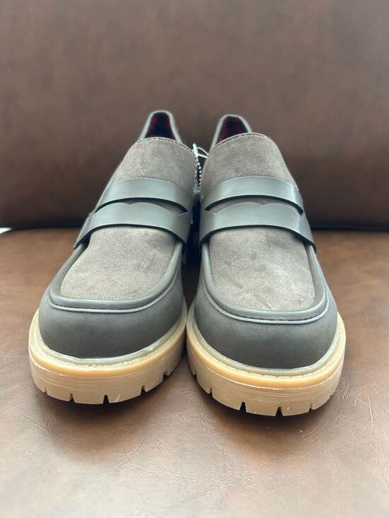 MUK LUKS Women's Leona Platform Penny Loafer in Grey - Picture 5 of 7
